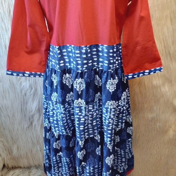 Printed Cotton Blend Full Skirt Indian Kurta/Kurti - Picture 2 of 5
